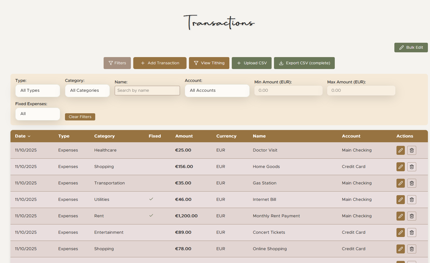 Smart Transaction Management Screenshot